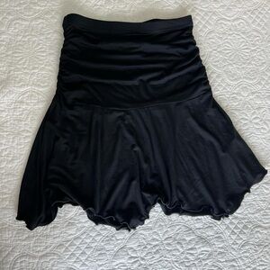 Boohoo Ruched Asymmetrical Hem Mini Skirt